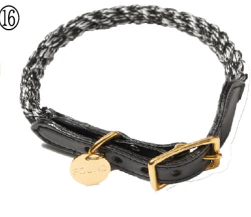BLACK AND WHITE UP-CYCLED ROPE DOG & CAT COLLAR – Found My BLACK AND WHITE UP-CYCLED ROPE DOG & CAT COLLAR – Found My