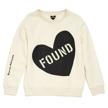 Found My Animal Big Full Heart Sweatshirt, Natural + BlackBig Full Heart SweatshirtsFound My AnimalXS