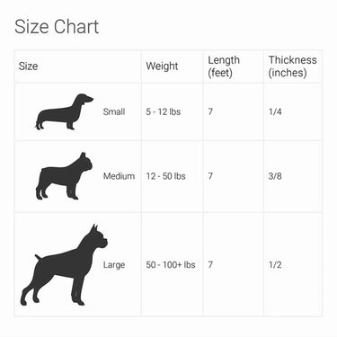 Illustration of the Dark Tan Rope Dog Leash in different sizes, demonstrating its length, thickness, and multi-wear options
