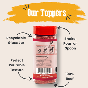 Treat Topper Beef Dog Food Topper | Powdered Meal Topper for Pets
