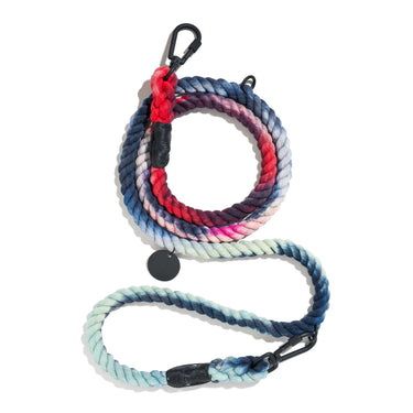 The Dioji Cotton Rope Dog Leash by Found My Animal—handmade, adjustable, and crafted from durable cotton rope with brass hardware. Features a signature Found Tag supporting pet rescue, adoption, and wellness.








