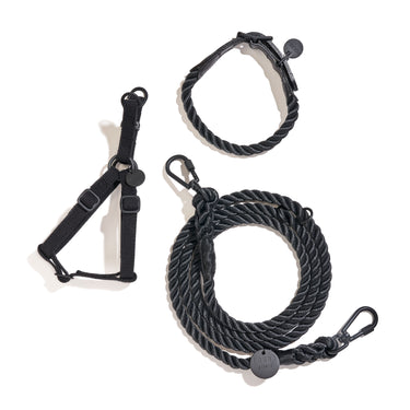 New! Matte Black Cotton Dog & Cat Harness – Adjustable, Durable & Stylish | Found My Animal