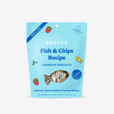 Crunchy Biscuits-Bocce's Bakery Fish & Chips Biscuits Crunchy Dog Treats