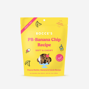 ALL NATURAL DOG TREATS -Bocce's Bakery PB-Banana Chip Recipe Dog Treats