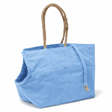Light Blue Waxed Cotton Canvas Dog Carrier – Found My Animal