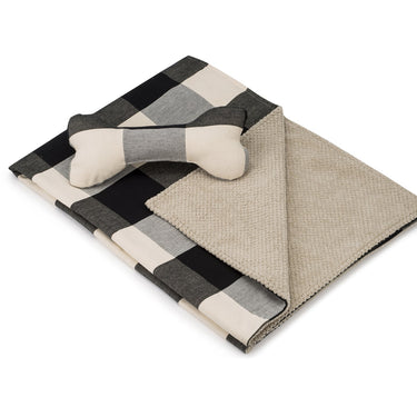 Blanket and Toy Bone- Buffalo Black