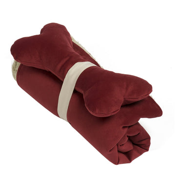 Blanket and Bone Toy Set- Spa Tomato