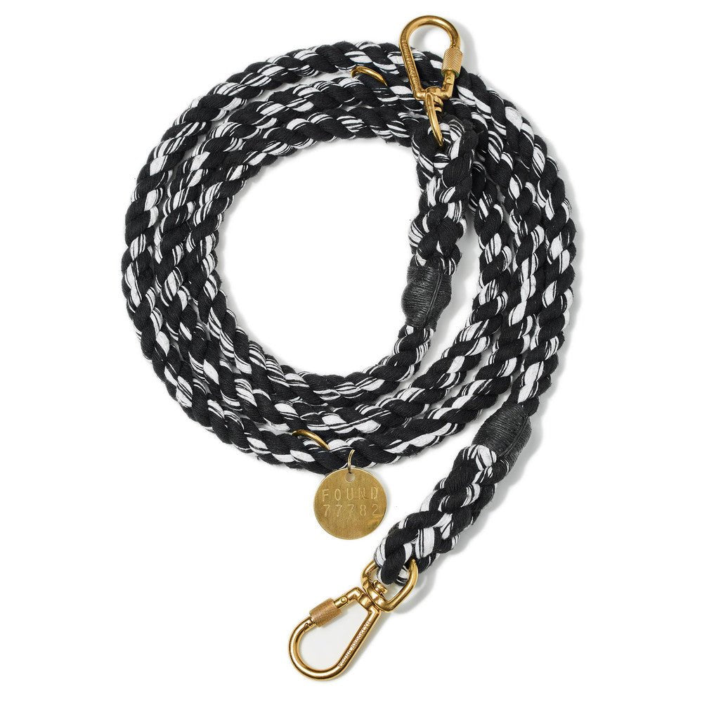 Black And White Up-Cycled Rope Dog Leash, AdjustableShop LeashesFound My AnimalS