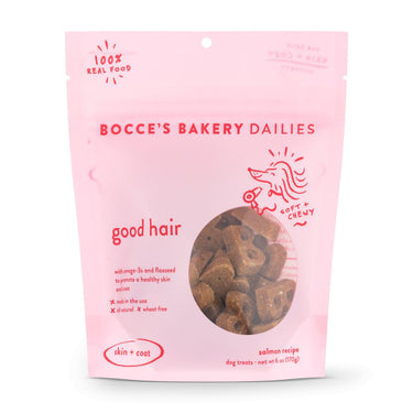 BEST PRODUCT FOR DOGS HAIR- Bocce's Good Hair Soft & Chewy Treats