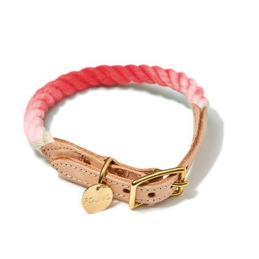 Coral Ombre Cotton Rope Cat & Dog CollarDog CollarsFound My AnimalXS