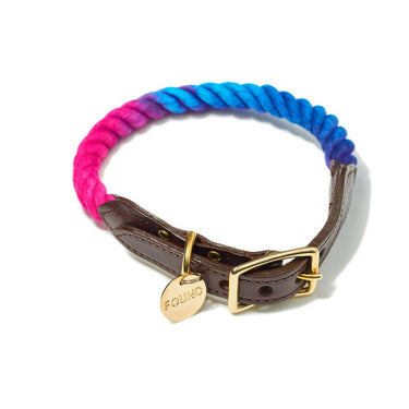 Dark Multi Ombre Cotton Rope Cat & Dog CollarDog CollarsFound My AnimalXS