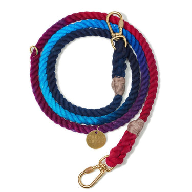 Dark Multi Ombre Cotton Rope Dog Leash, Adjustable -Shop Leashes At Found My Animal 