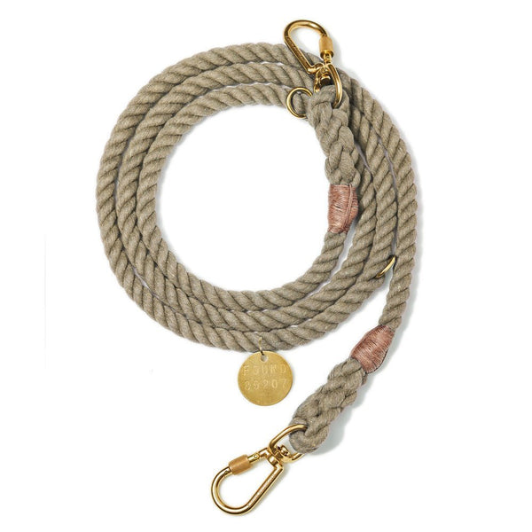 犬 L FOUND MY ANIMAL  C-LEASH Dark Tan Rope Dog Leash by Found My Animal | Adjustable & Handcrafted
