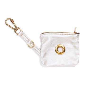 Fma Exclusive | Brooklyn Studio Vintage Leather Poop Bag Pouch, SilverPoop Bag PouchesFound My Animal
