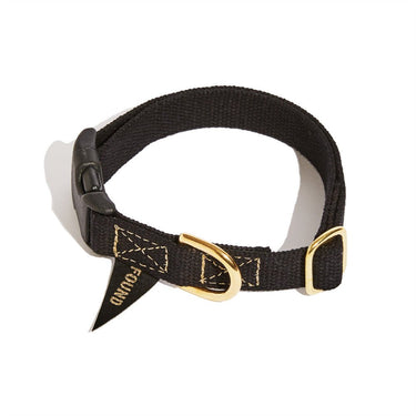 Found Classic Cotton Dog Collar | Black | *Embroidery Options AvailableDog CollarsFound My AnimalXS