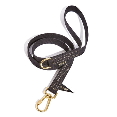 Found Classic Cotton Dog Leash | Black | *Embroidery Options AvailableStandard 5ft LeadsFound My AnimalS