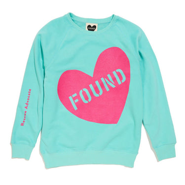 Found My Animal Big Full Heart Sweatshirt, Aqua + FuchsiaBig Full Heart SweatshirtsFound My AnimalXS