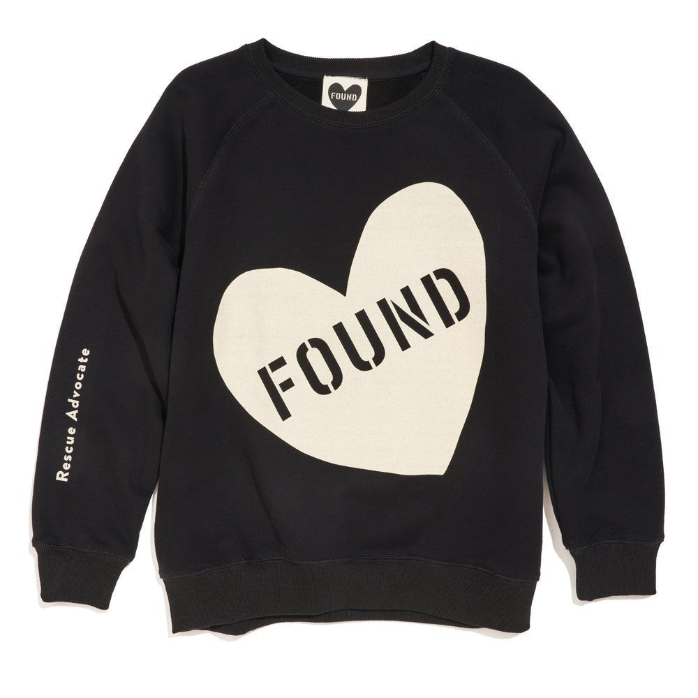 Found My Animal Big Full Heart Sweatshirt, Black + CreamBig Full Heart SweatshirtsFound My AnimalXS