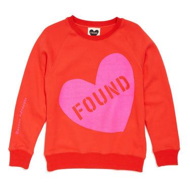 Found My Animal Big Full Heart Sweatshirt, Coral Orange + Neon PinkBig Full Heart SweatshirtsFound My AnimalXS