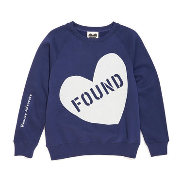Found My Animal Big Full Heart Sweatshirt, Navy + IceBig Full Heart SweatshirtsFound My AnimalXS