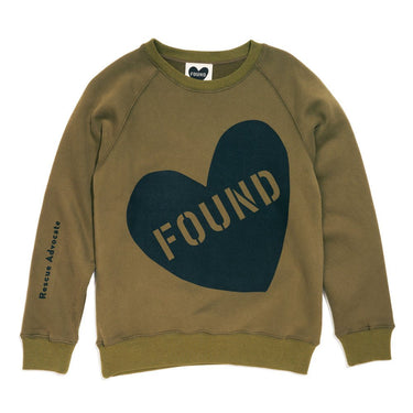 Found My Animal Big Full Heart Sweatshirt, Olive + LakeBig Full Heart SweatshirtsFound My AnimalXS