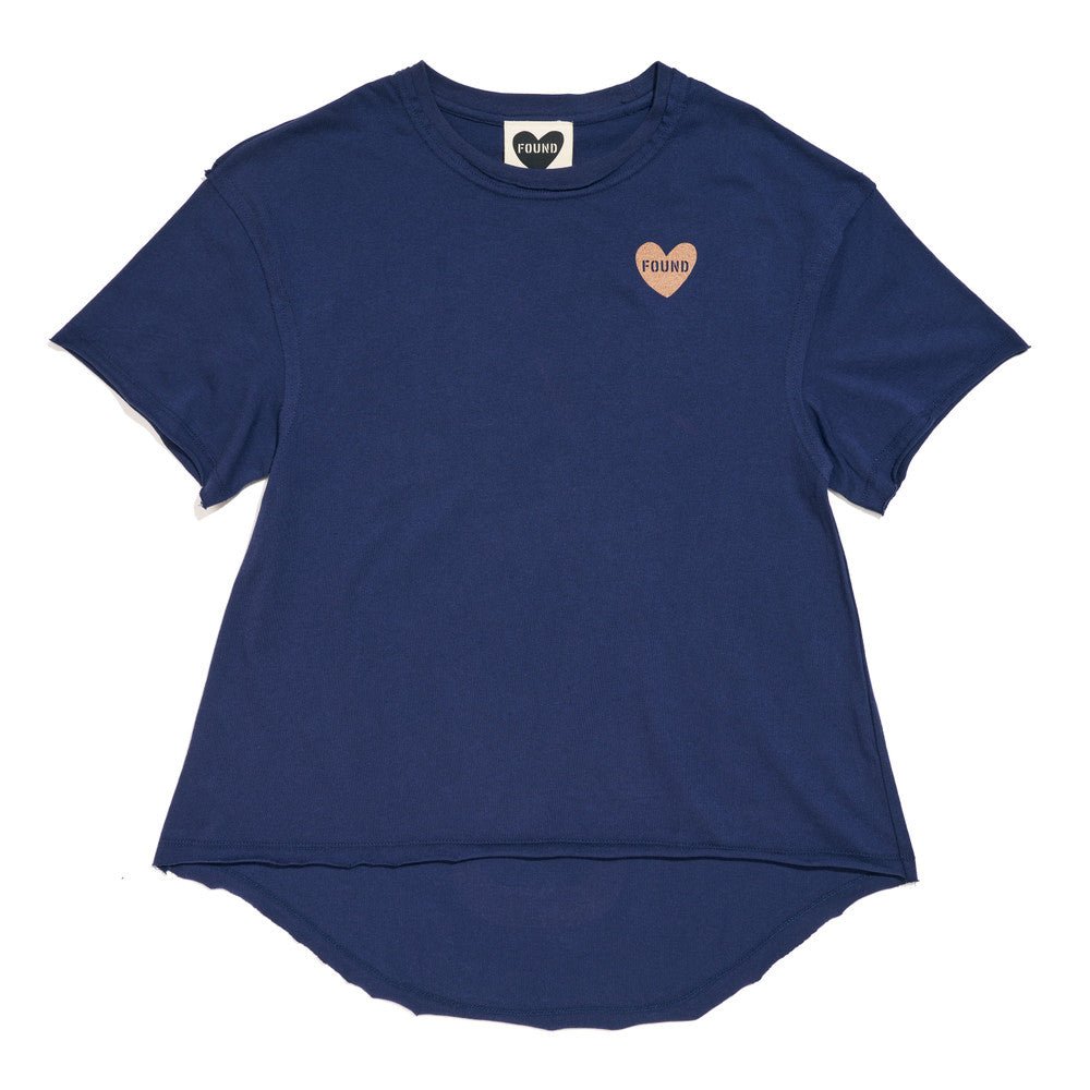 Found My Animal Big Full Heart T-Shirt, Navy Blue + PuttyBig Full Heart T-ShirtsFound My AnimalXS