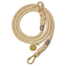 Light Tan Rope Dog Leash by Found My Animal, available in Small, Medium, and Large sizes, featuring a neutral tan tone, solid brass bolt snaps, and an adjustable design for stylish and secure walks