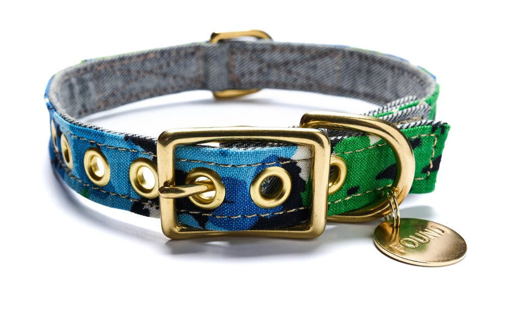 Limited Edition Vintage Floral Dog & Cat Collar, BlueDog CollarsFound My AnimalXS
