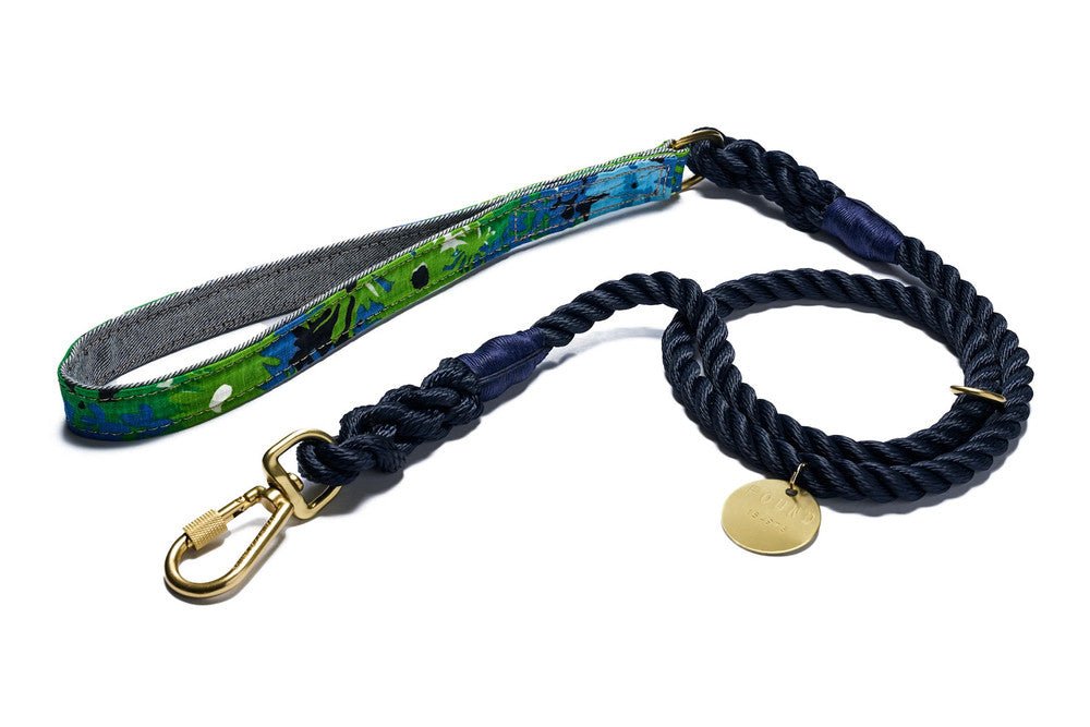 Limited Edition Vintage Floral Dog Leash, BlueStandard 5ft LeadsFound My AnimalS
