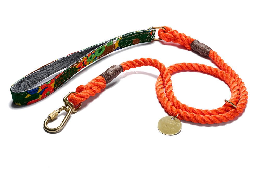 Limited Edition Vintage Floral Dog Leash, OrangeStandard 5ft LeadsFound My AnimalS