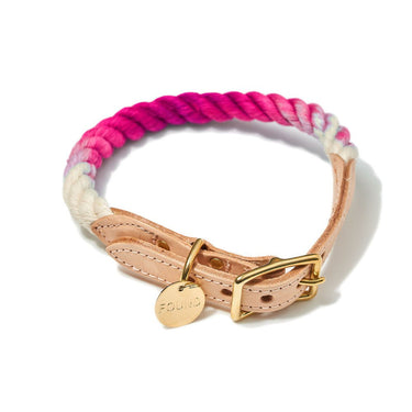 Magenta Ombre Cotton Rope Cat & Dog CollarDog CollarsFound My AnimalXS