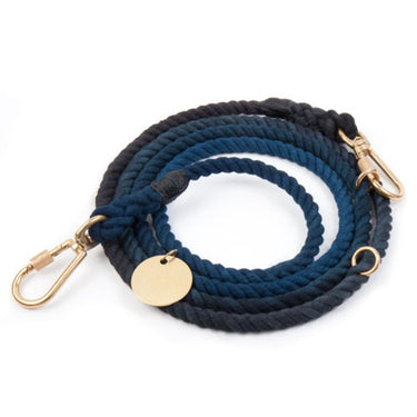 Manhattan Ombre Cotton Rope Dog Leash by Found My Animal, handcrafted with solid brass bolt snaps, adjustable for versatile wear.