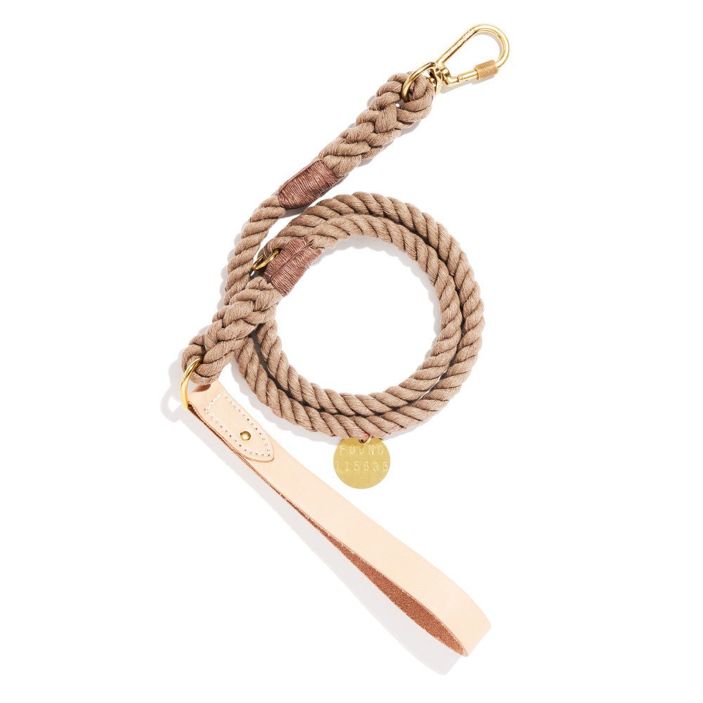 Natural Rope Leash, Standard Leather Handle – Found My Animal