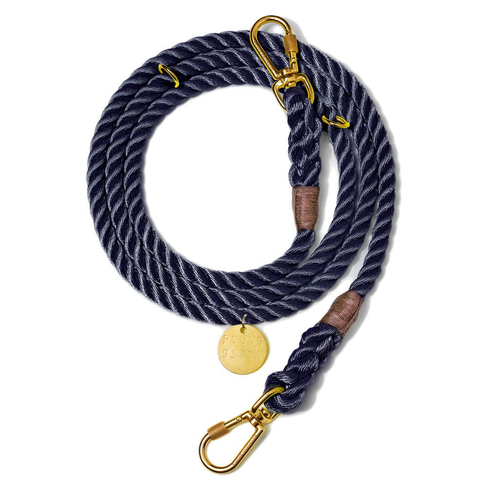 Navy Rope Dog Leash, AdjustableShop LeashesFound My AnimalS