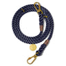 "Navy Rope Dog Leash by Found My Animal, handcrafted with marine-grade rope, featuring an adjustable design and solid brass hardware for durability and security."

