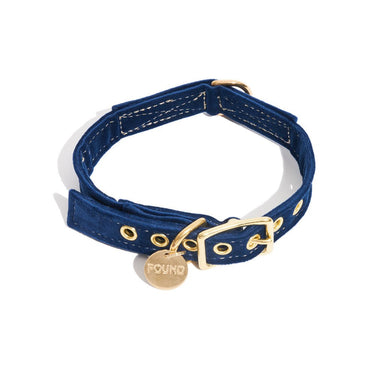 Navy Washable Velvet Cat & Dog CollarDog CollarsFound My AnimalXS