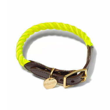 Neon Yellow Rope Cat & Dog CollarDog CollarsFound My AnimalXS