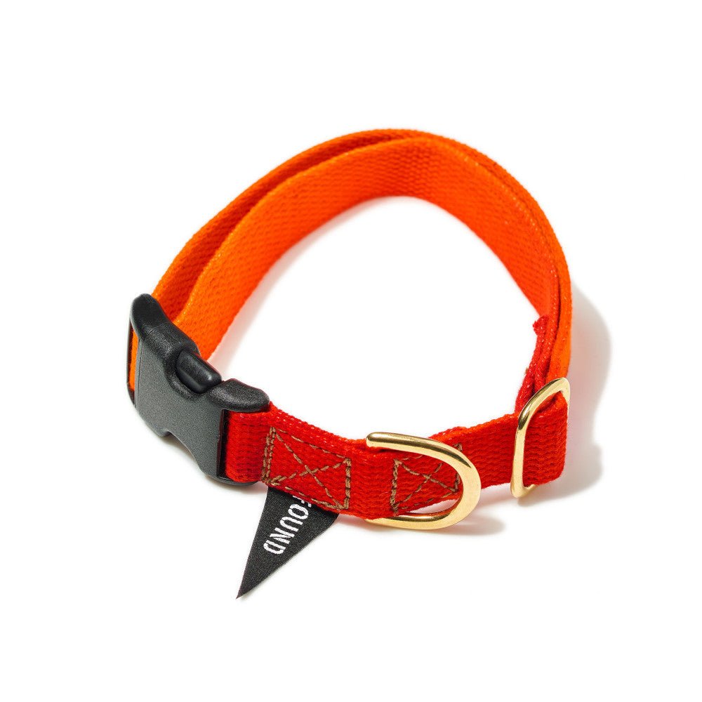 Orange To Magenta Cotton Dog Collar, StandardDog CollarsFound My AnimalXS