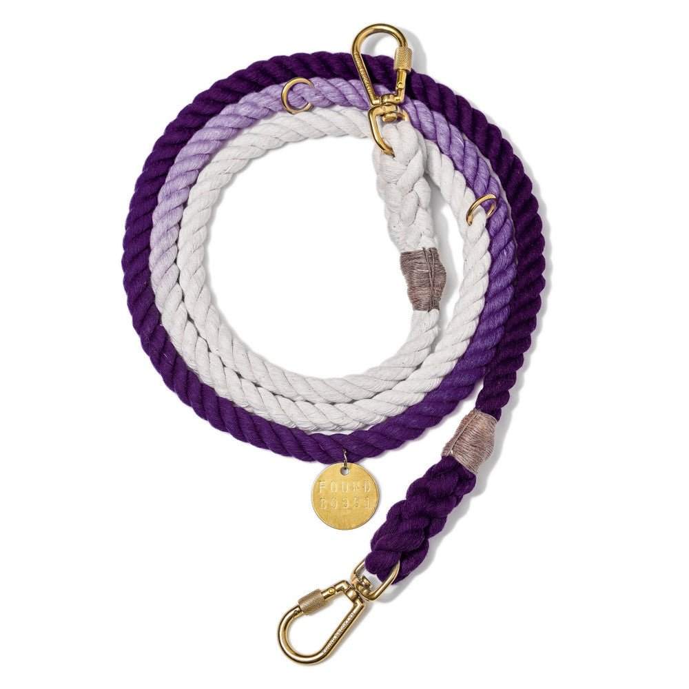 Purple Ombre Cotton Rope Dog Leash, AdjustableShop LeashesFound My AnimalS