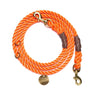Rescue Orange Rope Dog Leash| Italian Solid Bronze Bolt Snaps, AdjustableShop LeashesFound My AnimalS